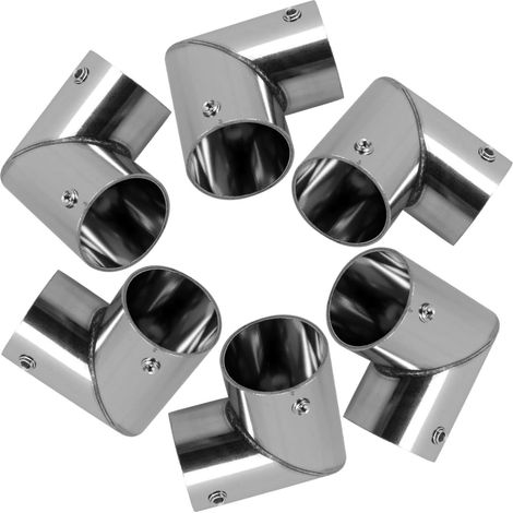 6 pièces Lot de Connecteurs Acier Inoxydable Raccords Tubulaires pour Clôtures et Étagères Accessoires Robustesse et Réglables pour Structures de Culture et Portants à Vêtements (1/5)