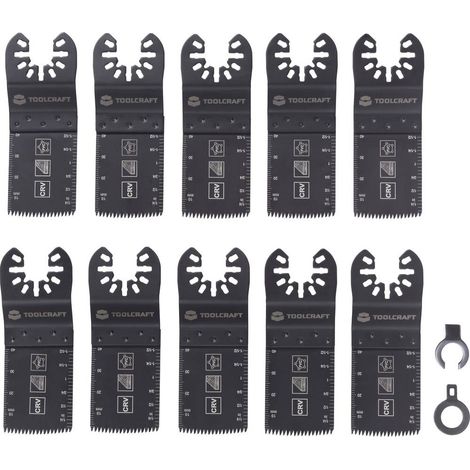 TOOLCRAFT TO-10283853 Acciaio al cromo vanadio Kit di accessori per multiutensile 32 mm 10 pz.