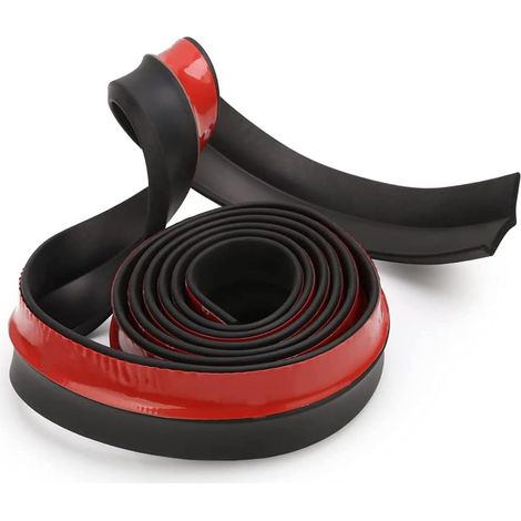 2.5M Spoiler Avant Universel, Rubber Front Bumper Lip, Universel Caoutchouc Pare Chocs Arrière Avant Voiture Adhésif, Spoiler Lèvre Avant Auto Adhésif, pour Pare Chocs Avant et Arrière Voiture (1/5)