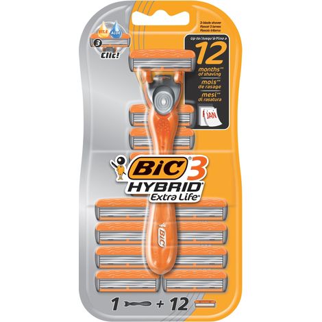 Rasoio usa e getta BIC Hybrid, confezione da 12 pezzi. (1/5)