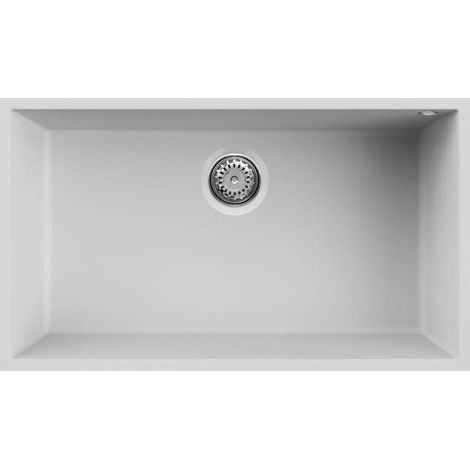 Lavello Elleci Incasso 1 vasca 76x44 Quadra 130 Sottotop Granitek Bianco LGQ13068BSO (1/5)