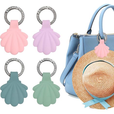 Lot de 4 pinces à chapeau magnétiques pour les voyages, clips de chapeau portables en forme de coquillage pour femmes et hommes, pour chapeaux de soleil, chapeaux de soleil, écharpe, gants (1/5)
