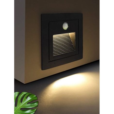 3W LED IP65 Wasserdicht Außen/Innen Verdeckter Bewegungsmelder LED Aluminiumsockel Wandleuchte-Warmweiß -RAPANDA