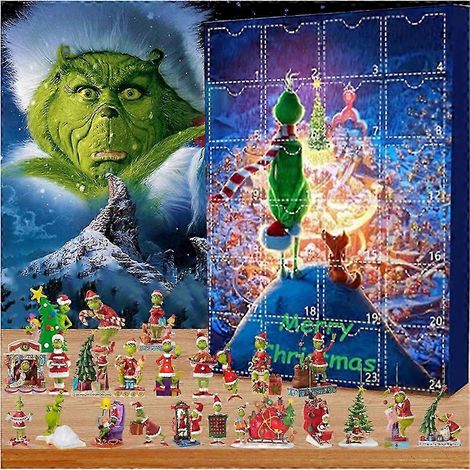 Noël-Calendrier de l'Avent surprise de 24 jours avec figurines du Grinch - Cadeau de Noël