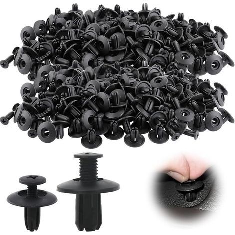 240 clips de fijación para coche, remaches de plástico de nailon de 6 mm y 8 mm, clips universales para parachoques, guardabarros y refuerzos, fijaciones de carrocería, remaches de retención de guarda (1/5)