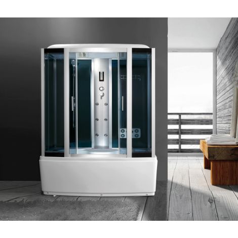 Cabina con vasca idromassaggio, sauna, bagno turco, cromoterapia 150x88cm full optional Sicorage Antin