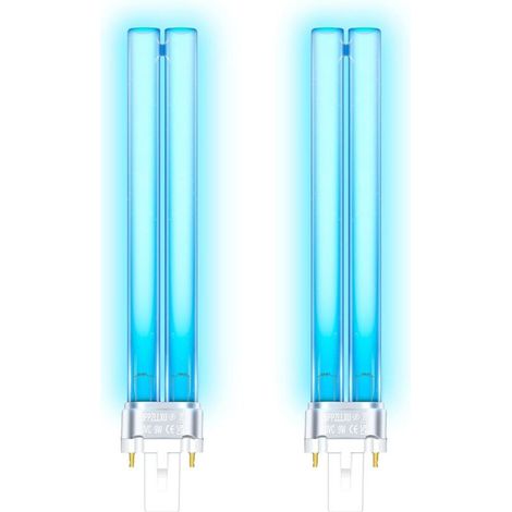 G23 PLS UVC-Ersatzlampe, induktives Vorschaltgerät, für Teichklärer, UVC-Filter, beseitigt effektiv Bakterien und Algen in Teichen (2er-Pack) (1/4)