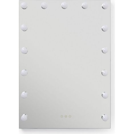 – Miroir simple de salle de bain 70x50cm – Éclairage LED sélectionnable 3000-6000K – Revêtement anti-buée – Interrupteur tactile (1/5)