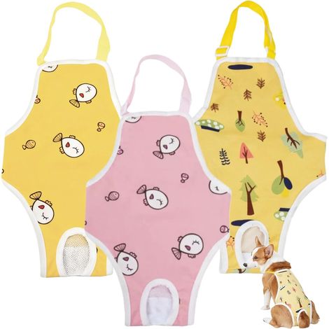Ensemble de 3 pièces comprenant des couches lavables pour chien, des couches réutilisables avec sangles réglables, des culottes thermoprotectrices pour chiennes, des protections anti-fuites pour chien