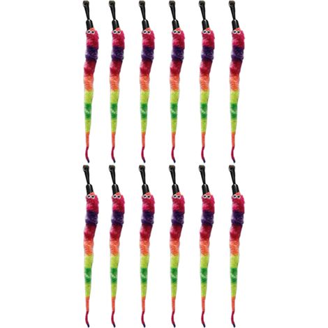 Tête De Rechange Pour Jouet Chat - Ver Arc-En-Ciel Interactif - Accessoire Canne À Pêche Féline - Lot De 12 Pièces (1/5)
