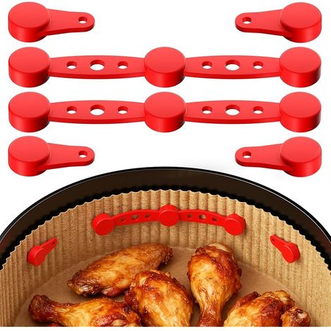 Lot de 6 aimants pour friteuse à air chaud - Clips magnétiques en silicone de qualité supérieure - Résistants à la chaleur - Aimants pour friteuse à air chaud - Boucle magnétique en (1/5)