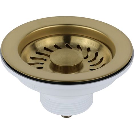 Piletta basket universale per lavello cucina Ø 114 mm PVD oro spazzolato L.B. Plast Fasolo 550-46-RFSS-KOL  PVD Oro Spazzolato (1/4)