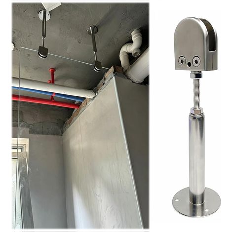 Barre de support plafond en verre pour douche, stabilisatrice (1/5)