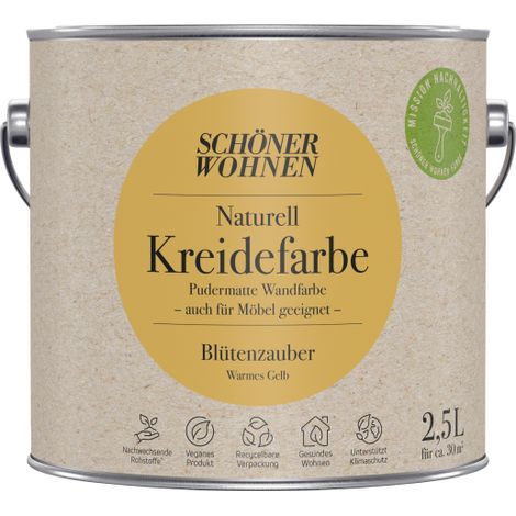 Schöner Wohnen Naturell Kreidefarbe 2,5 Ltr. Blütenzauber warmes Gelb