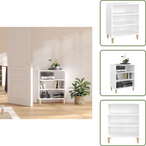 Sideboard Weiß 57x35x70 cm Holzwerkstoff - Schreibtischregal - Wohnzimmerregale - Bücherregal Weiß - Holz Sideboard - Möbel Online Kaufen (1/5)