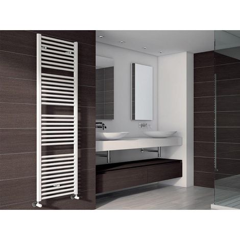 Irsap – Radiateur sèche-serviettes eau chaude 860W – Acier blanc – Hauteur 1720 mm – Largeur 530 mm – Fonction mixte avec résistance électrique - EIG053B01IR01NNN