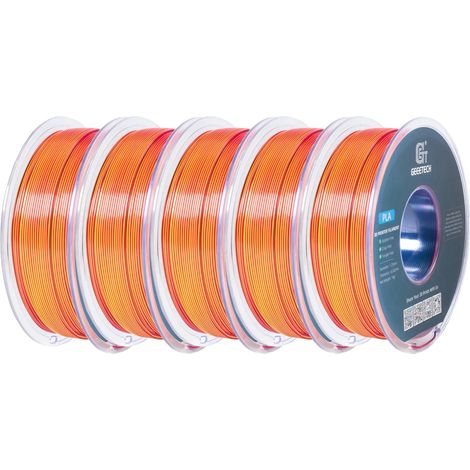 Filament 3D, Résistant et Écologique, Fini Brillant, Rouge Jaune Bleu (1/2)
