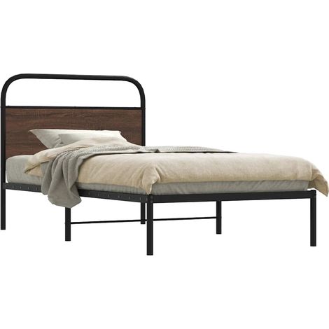 Bettgestell ohne Matratze 100x200 cm Braun Eichen-Optik