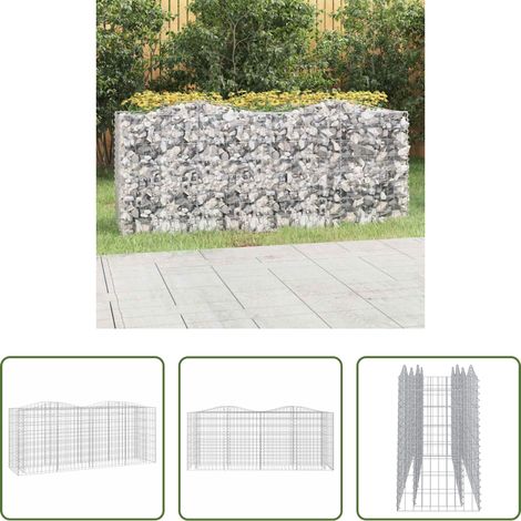 Hochbeet - Gabionen-Hochbeet mit Hochbogen 200x50x100 cm Verzinktes Eisen (1/5)