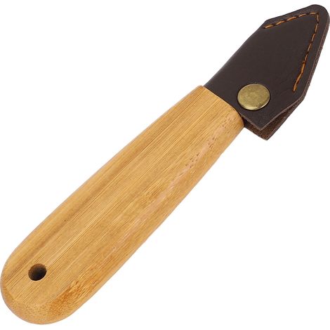 Outil de sculpture pour bois, manche en bambou, lame en acier à double tranchant, pour un marquage et une gravure précis.
