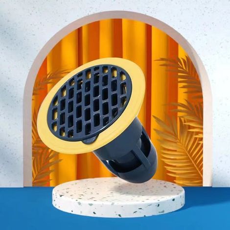 Siphon de sol bleu pour douches, avec protection anti-odeurs, adapté aux salles de bains, pour une installation dans les zones résidentielles humides.-AquaForge (1/5)