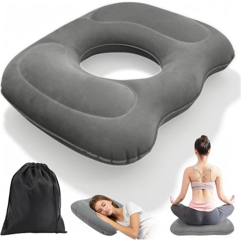 Coussin Coccyx Gonflable, Coussin Orthopédique Gonflable, Gris (1/5)
