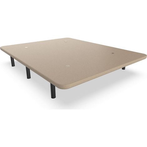 Nalui Base Tapizada 150x190x30cm Beig  de Acero con patas de Altura 25cm y 5 Barras Transversales, Tejido 3D  Fabricado en España (1/5)