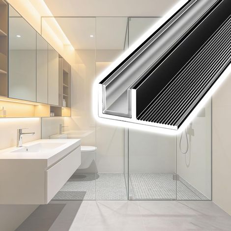 Profilé en F pour paroi de douche verre, 5/16″ 3/8″ 1/2″ (1/5)
