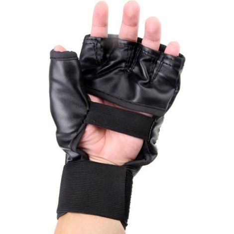 Gants de Boxe en Cuir PU Mitaines MMA Muay Thai Entraînement Perforation Sparring (1/4)