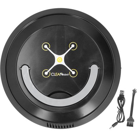 Intelligent Robot Vacuum USB Charging Household Vacuum Cleaner for Home Living RoomBlack