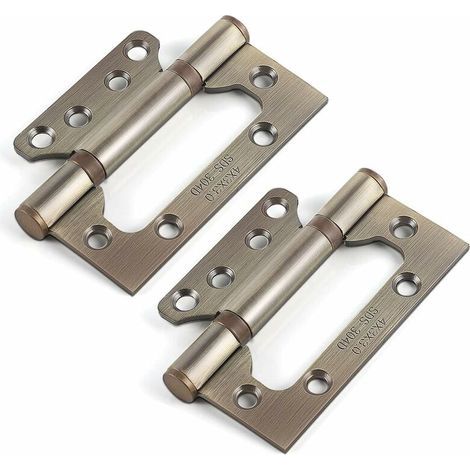Charnières en Acier Inoxydable,4 Pouces Rectangulaire Feuille 100mm Charnières de Porte, Bronze Ancien,4pcs (1/4)