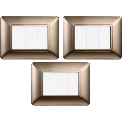 gloca Set 3 Placche Plastica 3P Acciaio Bronzato Compatibili Matix (1/4)