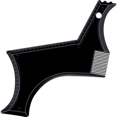 Outil de Contour Barbe Homme Peigne Intégré Transparent Noir Accessoire Barbier Coupe Moustache Précise (1/5)