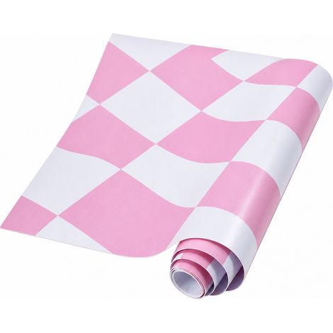 Revêtement de Sol Adhésif Antidérapant pour Douche Rose et Blanc (1/5)