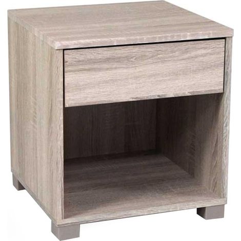 Comodino 1 casetto legno Atena rovere naturale truciolare 40x36x44 cm