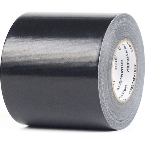 Lot de 1 rouleau de ruban adhésif blindé noir 50 m x 100 mm – Extra résistant – Ruban de réparation renforcé en tissu imperméable pour l'intérieur et l'extérieur (1/5)