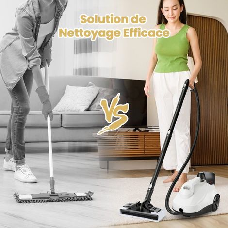 Nettoyeur vapeur blanc 2000W avec réservoir 1,8 L, pression 5 bars et 160 C pour cuisine, salle de bain et sols (1/5)