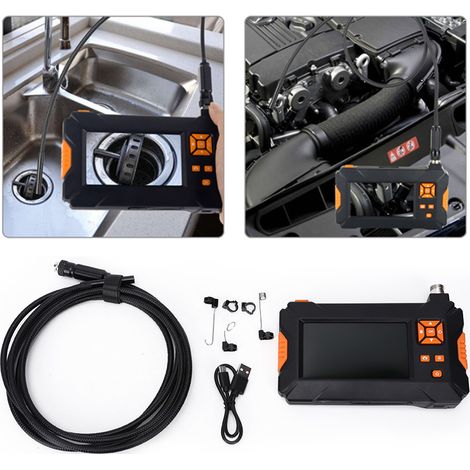 Endoscope industriel étanche avec caméra serpent et écran 4,3 pouces, pour l'inspection de canalisations. Câble de 3 mètres. (1/5)