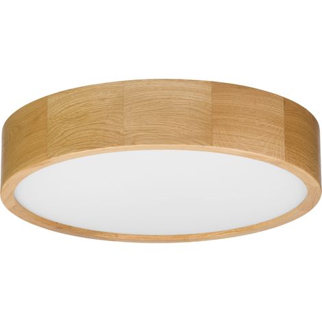 L谩mpara de techo de madera LEJA Plafond 375 ROBLE para sal贸n cocina ba帽o ESTILO (1/5)