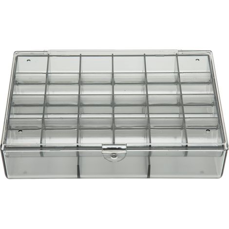 Transparente, schwarze Acryl-Ohrringaufbewahrungsbox mit 30 Fächern – Schmuckorganizer mit großem Fassungsvermögen (1/5)