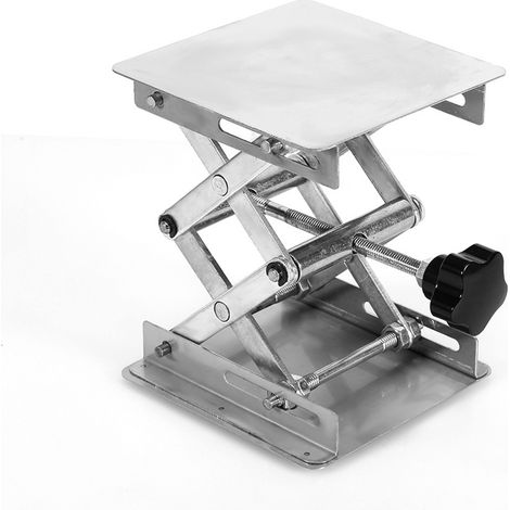 Plateforme élévatrice manuelle en acier inoxydable 100x100 mm pour usage en laboratoire (1/5)