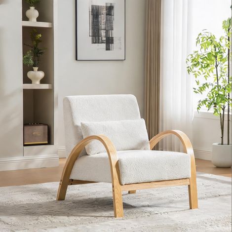 Fauteuil ivory en chenille 70 x 82 x 83,5 cm (1/5)