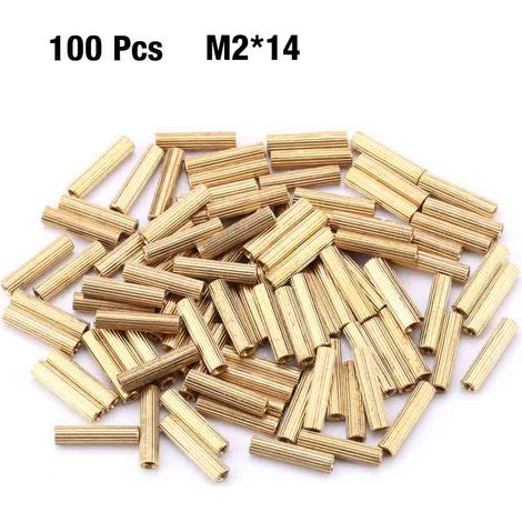 Entretoise Filetée Laiton M2x14 Femelle-Femelle Pour Carte Mère Ordinateur Électronique - Lot De 100 Pièces (1/5)