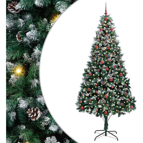 Sapin de Noël，Arbre de Noël artificiel Vert 240 cm PVC, Acier et Plastique CFW92719 (1/5)