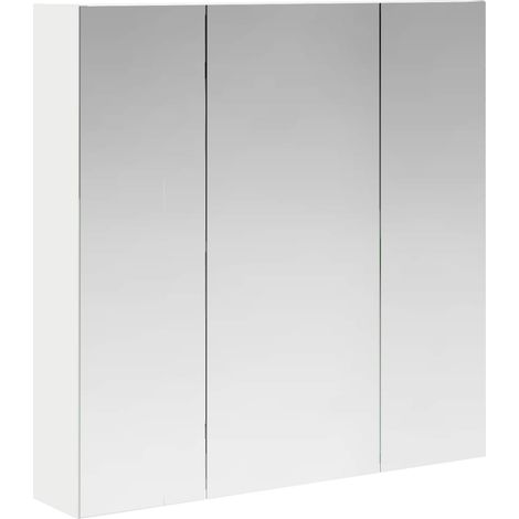 Maison Exclusive - Badezimmerspiegelschrank Weiß 70 x 14,5 x 70 c