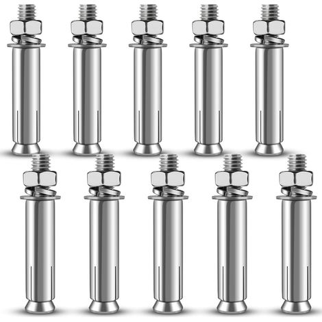 10 Pièces M860mm vis d'expansion 304 inoxydable Cheville à béton Lourd Devoir DIY Matériel Outils pour la Construction Murale (1/5)