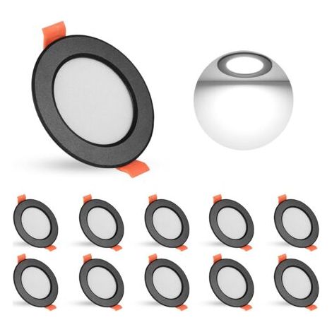 10 stücke LED Downlight Dimmbar Schwarz 3W LED Downlight Runde Einbau Decke Licht Ausschnitt 70-90mm Für Wohnzimmer zimmer Küche Lounge
