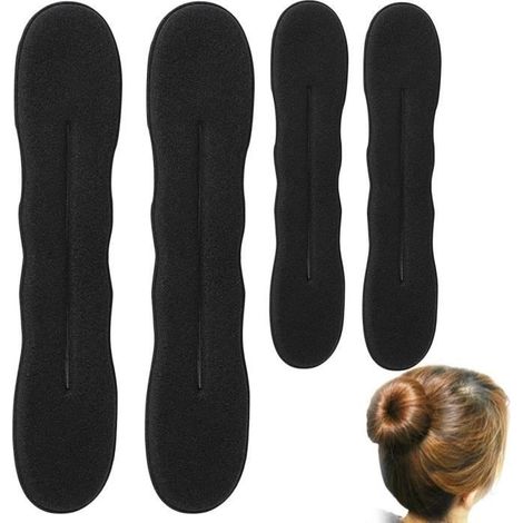 Chignon Magique - 4Pcs - Donut Bun Maker - Éponge Réutilisable - Coiffure Facile - Volume Accru