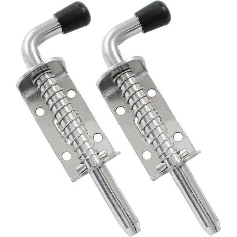 Verrou coulissant - 2 pièces, pêne de portail, serrure pour porte à plaque 12,8 cm (1/5)