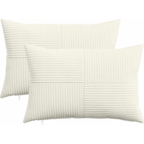 Federa 2 pcs ALMELO Crema 50 x 80 cm corduroy vidaXL
